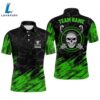 Personalized D All Over Print Skull Mens Golf Polo Shirt, Green & Black Gift Summer 3 Personalized D All Over Print Skull Mens Golf Polo Shirt, Green & Black