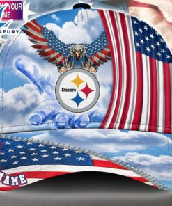 Pittsburgh Steelers Cap Pride US 4th Of July Cap Veterans Cap Custom Name