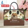 Pomeranian Dog Are Not Our Whole Life But They Make Our Lives Whole Leather Handbag