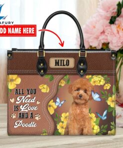 Poodle Dog All You Need Is Love And A Leather Handbag