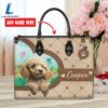Poodle Dog Duccy Dog Lover Leather Handbag