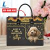 Poodle Dog Just A Girl Who Loves Dogs Leather Handbag