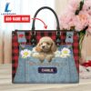 Poodle Dog This Human Belongs To Leather Handbag