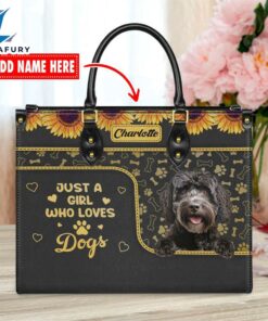 Portuguese Water Dog Just A Girl Who Loves Dogs Leather Handbag