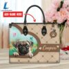 Pug Dog Duccy Dog Lover Leather Handbag