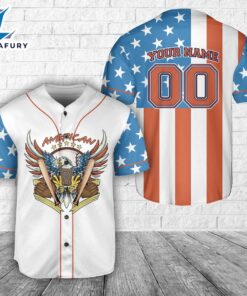 Red White & Blue Flag Baseball Dad Baseball Jersey