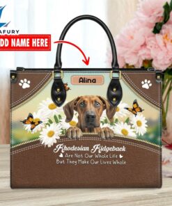Rhodesian Ridgeback Dog Are Not Our Whole Life But They Make Our Lives Whole Leather Handbag