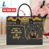 Rottweiler Dog Just A Girl Who Loves Dogs Leather Handbag