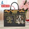 Saint Bernard Dog Just A Girl Who Loves Dogs Leather Handbag
