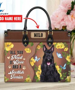 Scottish Terrier Dog All You Need Is Love And A Leather Handbag