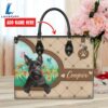 Scottish Terrier Dog Duccy Dog Lover Leather Handbag