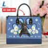 Scottish Terrier Dog Lover Leather Bag With Daisy Flowers