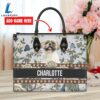 Shih Tzu Dog Bior Leather Handbag With Flowers And Butterfly Love Your Pet 2 Shih Tzu Dog Bior Leather Handbag With Flowers And Butterfly