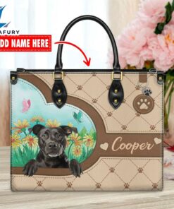 Staffordshire Bull Terrier Dog Duccy Dog Lover Leather Handbag