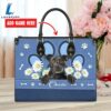 Staffordshire Bull Terrier Dog Lover Leather Bag With Daisy Flowers