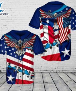 Texas Flag Texas American Eagle Baseball Jersey