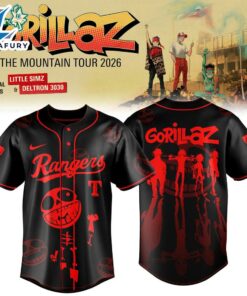 Texas Rangers x Gorillaz The Mountain Tour 2026 North America Baseball Jersey