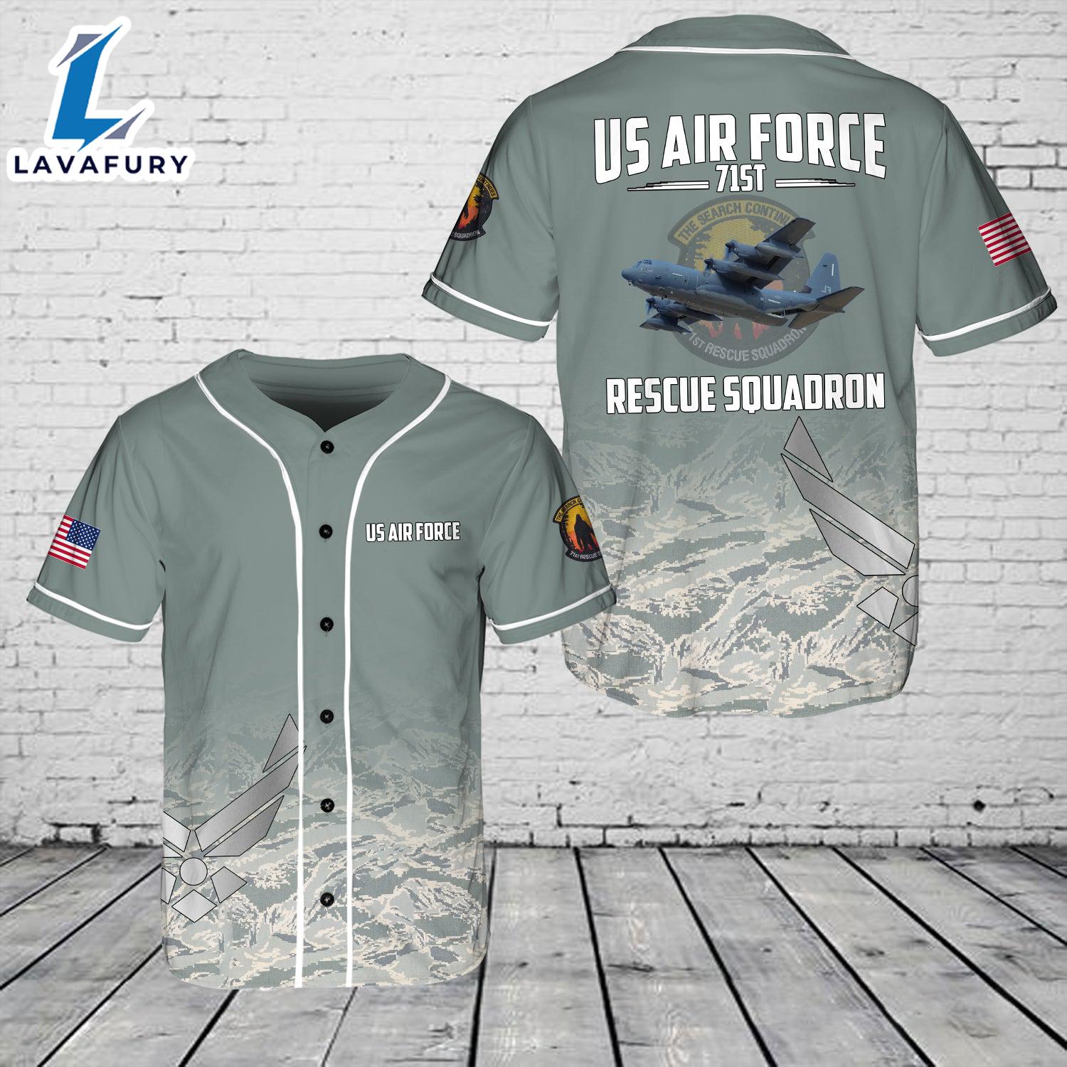 US Air Force 71st Rescue Squadron Baseball Jersey 4TH Of July US Air Force 71st Rescue Squadron Baseball Jersey 4TH Of July