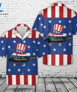 US Air Force Bell UH-1N Twin Huey 1st Helicopter Squadron, 4th Of July Hawaiian Shirt