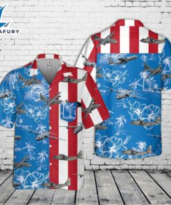 US Air Force Lockheed C-130 Hercules 4th Of July Pocket Hawaiian Shirt