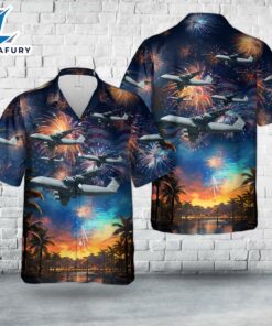 US Air Force Lockheed C-5M Super Galaxy, 4th Of July Hawaiian Shirt