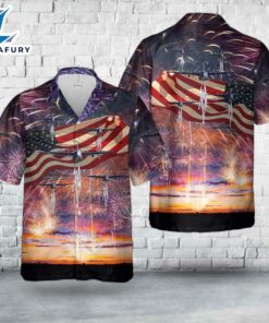 US Air Force Michigan Air National Guard C-130E Hercules aircraft from 171st Airlift Squadron, 4th Of July Hawaiian Shirt