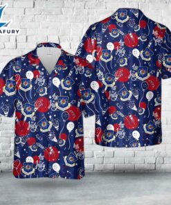 US Air Force Texas Air National Guard 254th Combat Communications Group, 4th Of July Hawaiian Shirt