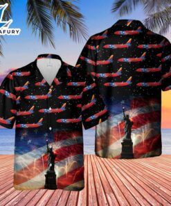 US Airlines 3 Tennessee Boeing 737-7H4 4th of July Hawaiian Shirt