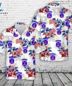 US Army 10th Mountain Division, 4th Of July Hawaiian Shirt