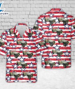 US Army 1942 Willys Military Jeep, 4th Of July Hawaiian Shirt