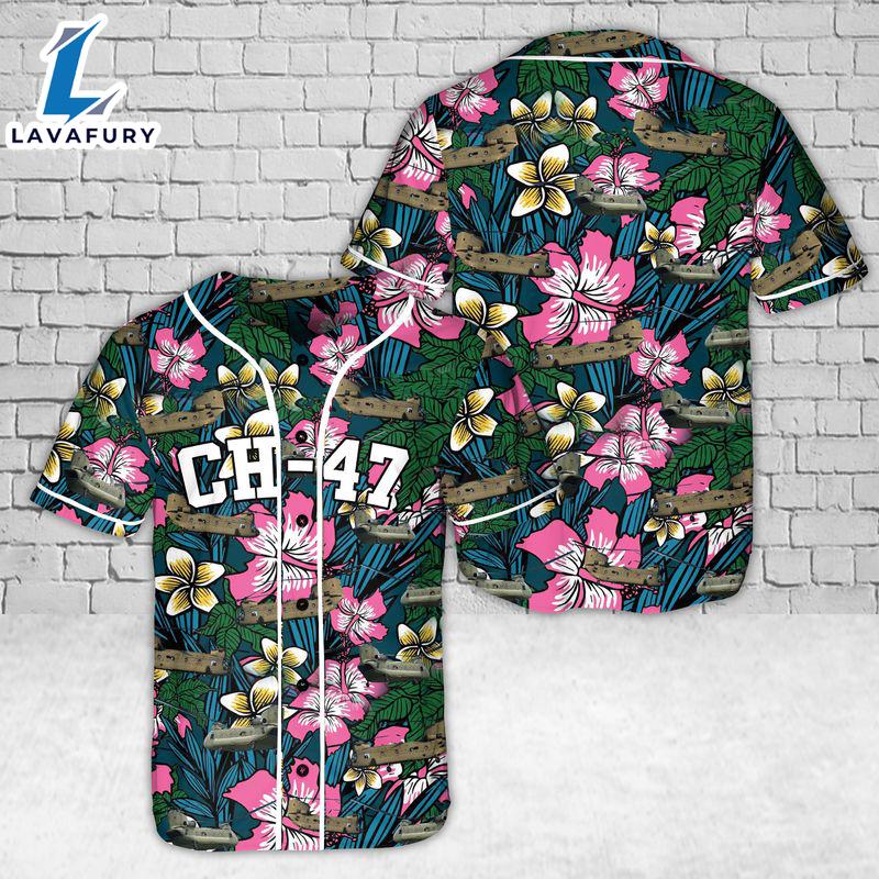 US Army Boeing CH-47 Chinook Hawaiian Baseball Jersey 4TH Of July US Army Boeing CH-47 Chinook Hawaiian Baseball Jersey 4TH Of July