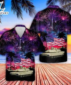 US Army M1 Abrams Tank July 4th Hawaiian Shirt
