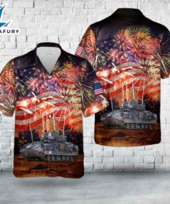 US Army M1128 Mobile Gun System Of Palehorse Troop, 4th Squadron, 2nd Cavalry Regiment, 4th Of July Hawaiian Shirt