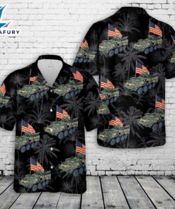 US Army M1129 Stryker Mortar Carrier, 4th Of July Hawaiian Shirt