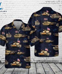 US Army M1A1 Abrams Tank July 4th Pocket Hawaiian Shirt