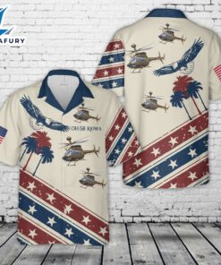 US Army OH-58 Kiowa, 4th Of July Hawaiian Shirt