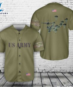 US Army Paratroopers With The 82nd Airborne Division Parachute Baseball Jersey 3