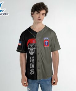 US Army Paratroopers With The 82nd Airborne Division Parachute Baseball Jersey