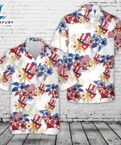 US Army Signal Corps (USASC) Branch Insignia, 4th Of July Hawaiian Shirt