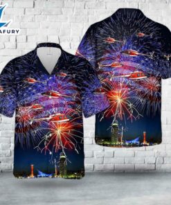 US Navy Bell TH-57C SeaRanger, 4th Of July Hawaiian Shirt