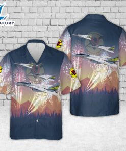 US Navy F-14A Tomcat Of VF-302 Stallions , 4th Of July Hawaiian Shirt