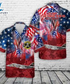US Navy F-14A Tomcat Of VF-84 Jolly Rogers, 4th Of July Hawaiian Shirt