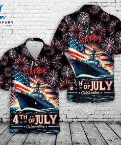 US Navy Ship, 4th Of July Hawaiian Shirt