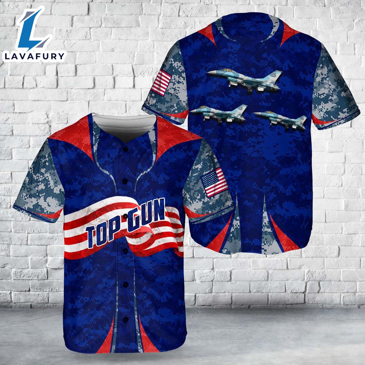 US Navy Top Gun F-16N Baseball Jersey 4TH Of July US Navy Top Gun F-16N Baseball Jersey 4TH Of July