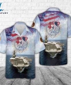 US Navy USS America (CVACV-66), 4th Of July Hawaiian Shirt
