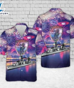 US Navy USS Bausell (DD-845) 4th Of July Hawaiian Shirt