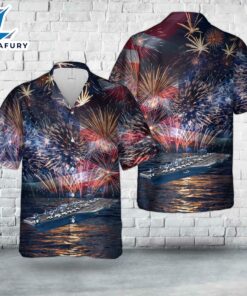 US Navy USS Carl Vinson (CVN-70), 4th Of July Hawaiian Shirt