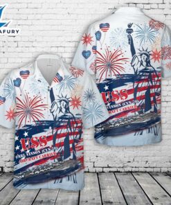 US Navy USS Carl Vinson (CVN-70) Aircraft Carrier, 4th Of July Hawaiian Shirt