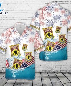 US Navy USS Forrestal (CV-59), 4th Of July Hawaiian Shirt