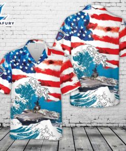 US Navy USS Midway (CV-41), 4th Of July Hawaiian Shirt
